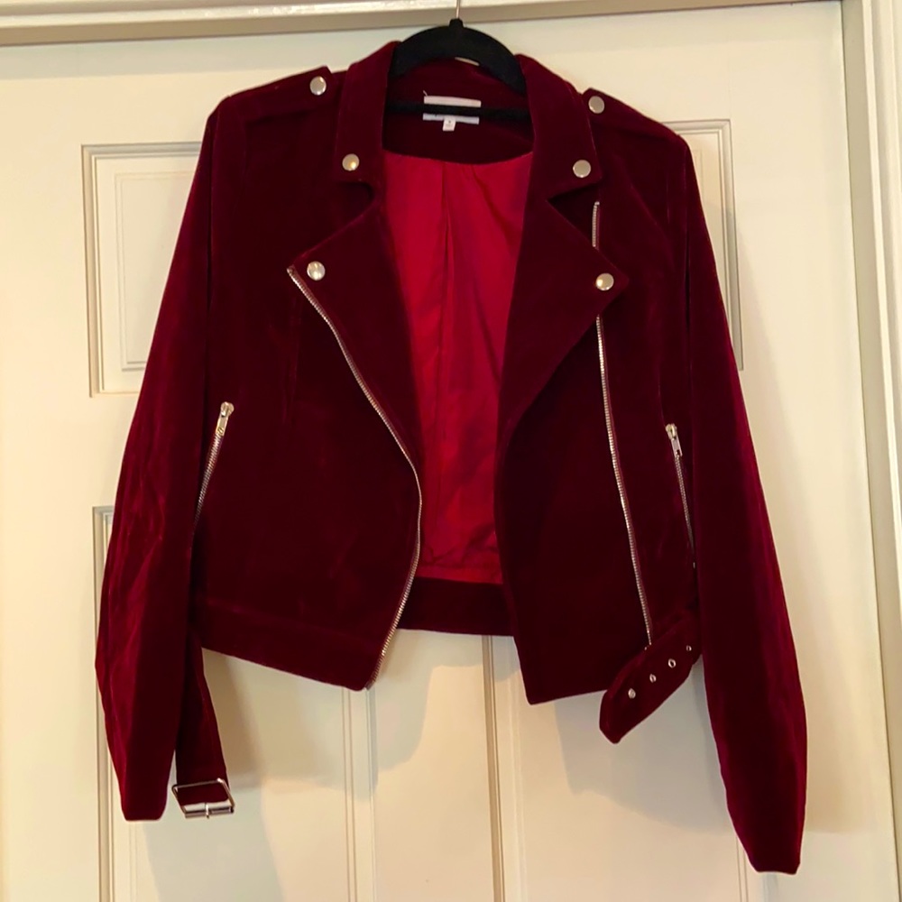 by the way. Moto velvet jacket size M